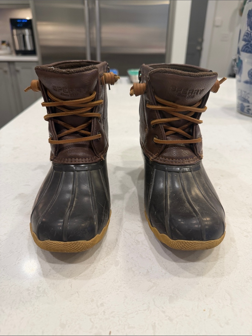 Sperry Kids Brown & Black Waterproof Duck Boots